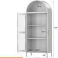 Metal Arched Household Storage Cabinet In Black And White Color